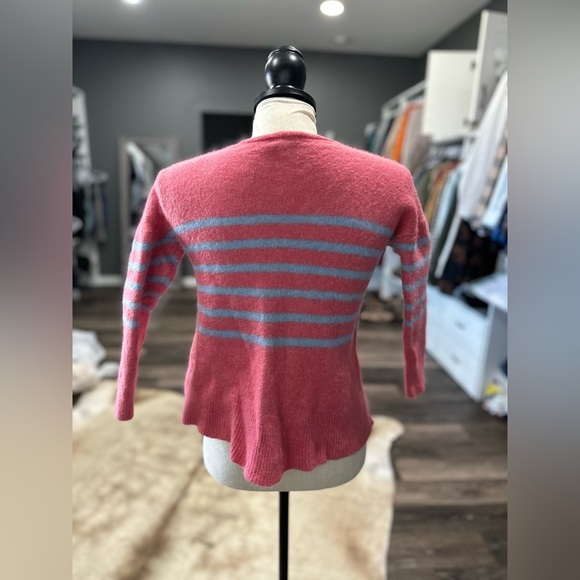 Vineyard Vines Alpaca Wool Sweater Medium Knit Pink Striped Boat Neck Women - Picture 4 of 6
